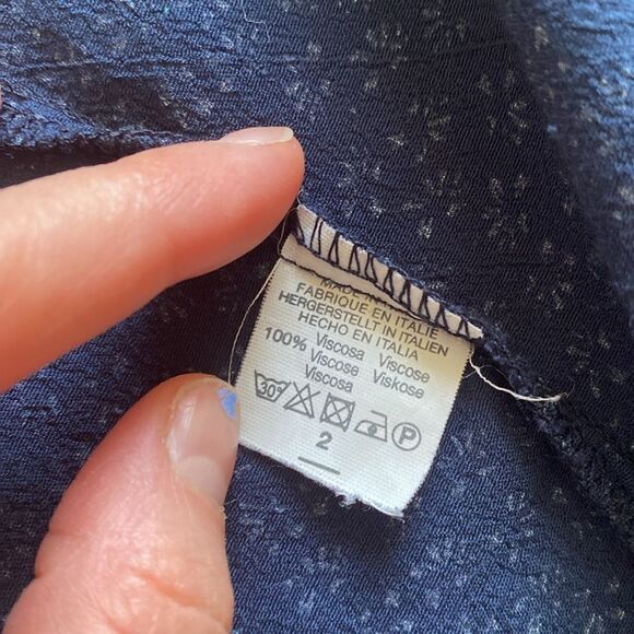 Brandy Melville Navy Blue Floral Robbie Tie Wrap Dress - Picture 11 of 13